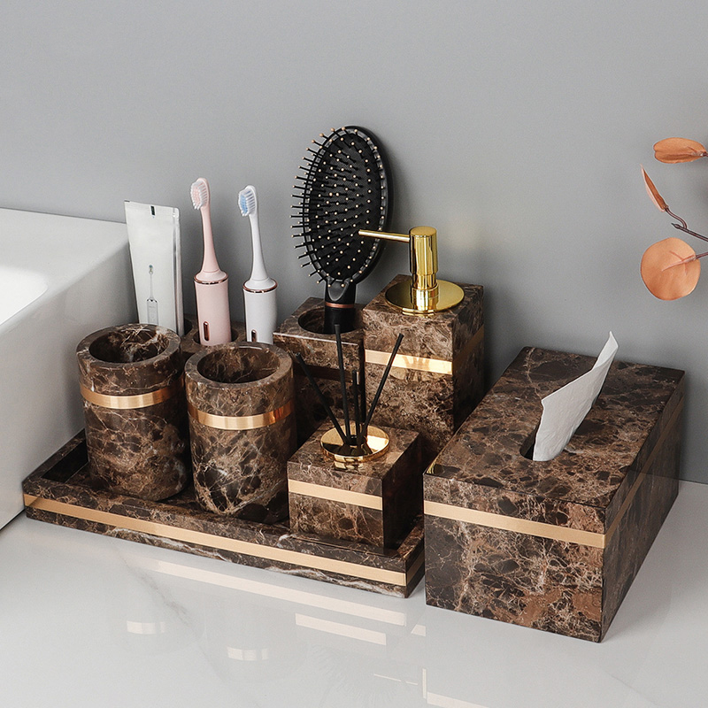 Zara Home Bathroom Set - Temper Set kamar mandi, marmer alami