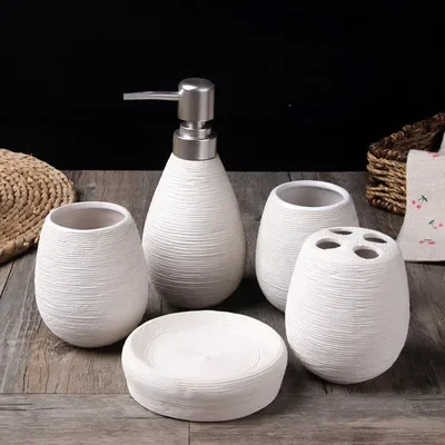 Zara Home Bathroom Set - Perlengkapan Kamar Mandi Keramik, Botol Lotion,