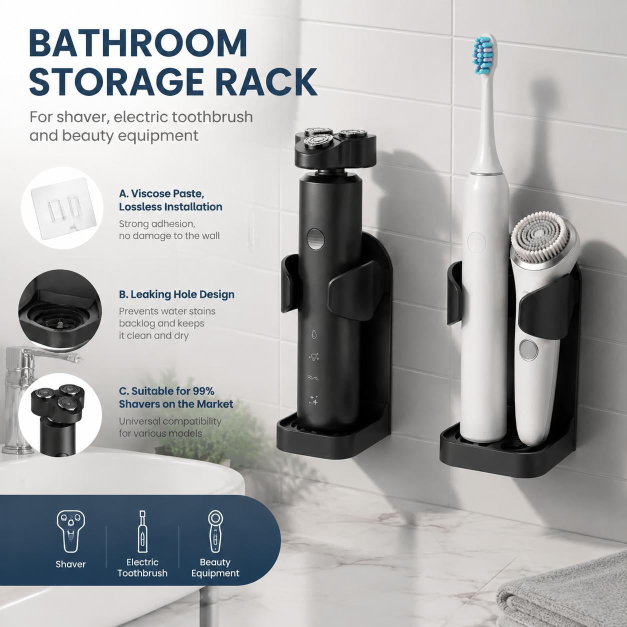 Home Essentials Bathroom Accessories - Tempat Sikat Gigi Tahan Air Tanpa