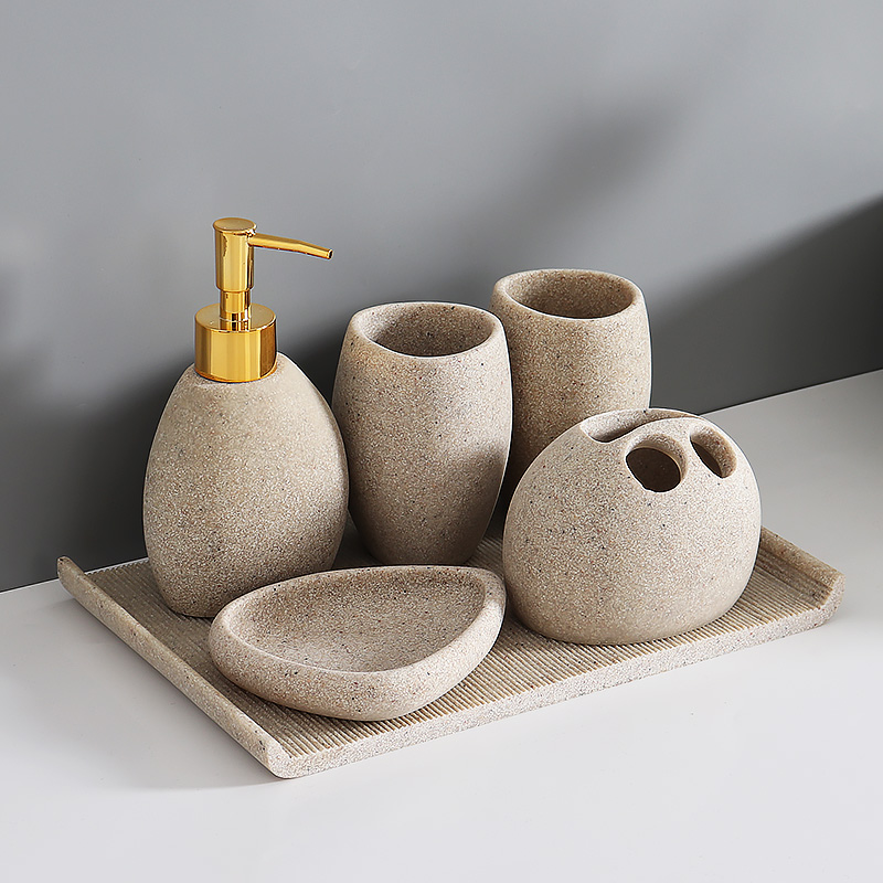 Zara Home Bathroom Set - Nordic Resin Pasir Lotion Botol Sabun