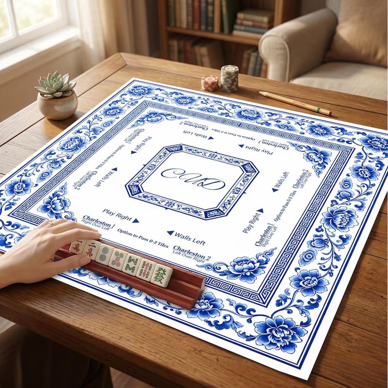 Home Bathroom Layout - VIKAMA Alas Mahjong Amerika Porselen Biru