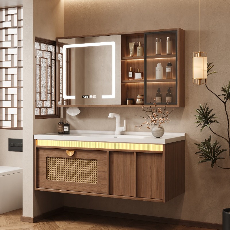 Home Bathroom Partition Wall - Lemari Penyimpanan Kayu Kamar Mandi Organizer