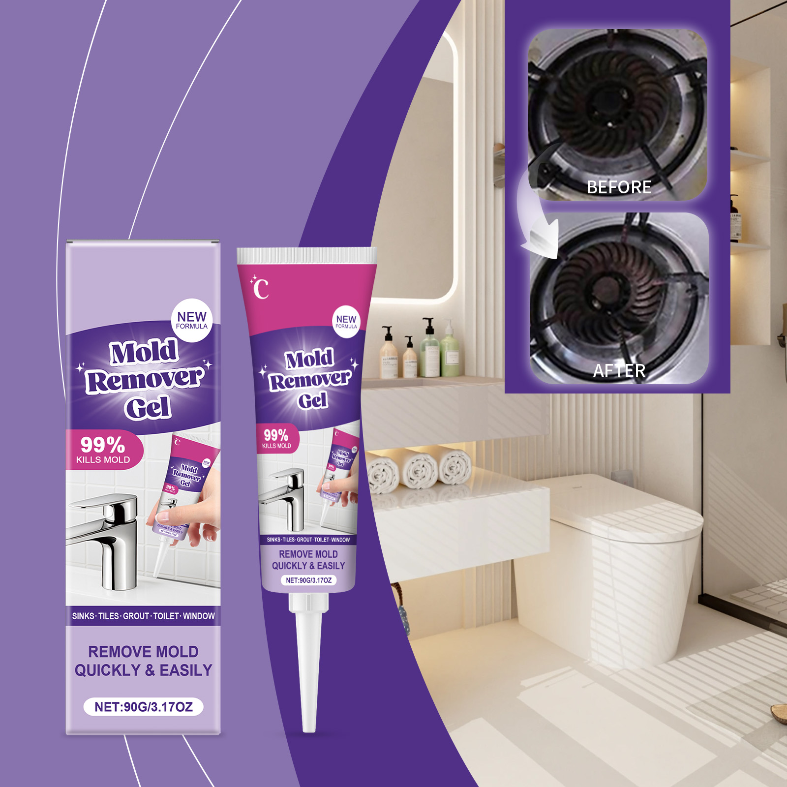 Home Bathroom Cleaning Solution - Gel Penghilang Jamur Pembersih Noda Membandel