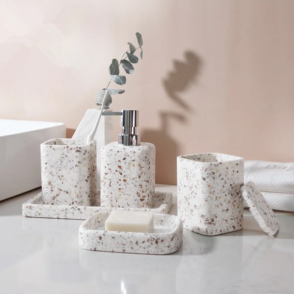 Zara Home Bathroom Set - Dispenser Sabun Batu Alam Perlengkapan Aksesori