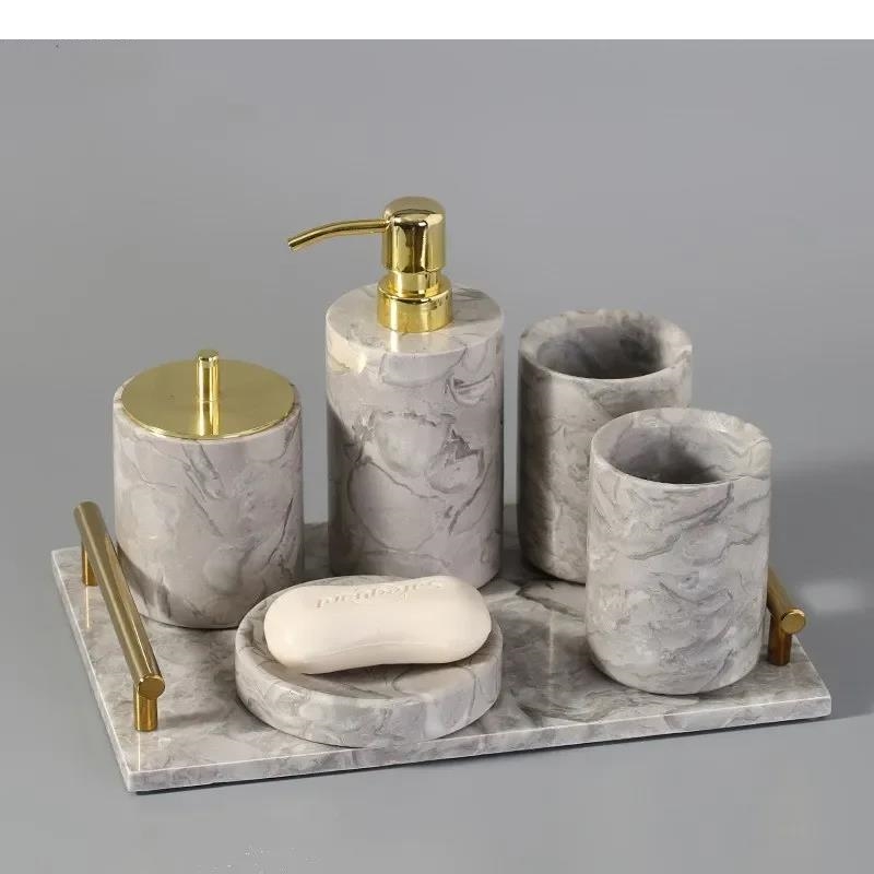 Zara Home Bathroom Set - Set Perlengkapan Mandi Marmer Kotak Penyeka