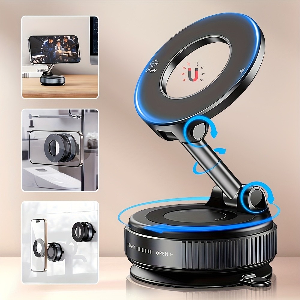Home One Bathroom Accessories - Penyangga Ponsel Magnetik dengan Suction Cup,