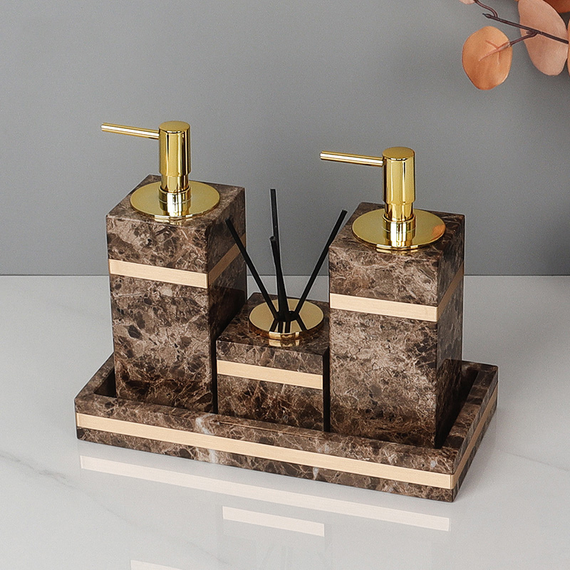Temper Set kamar mandi, marmer - Zara Home Bathroom Set ulasan dan harga