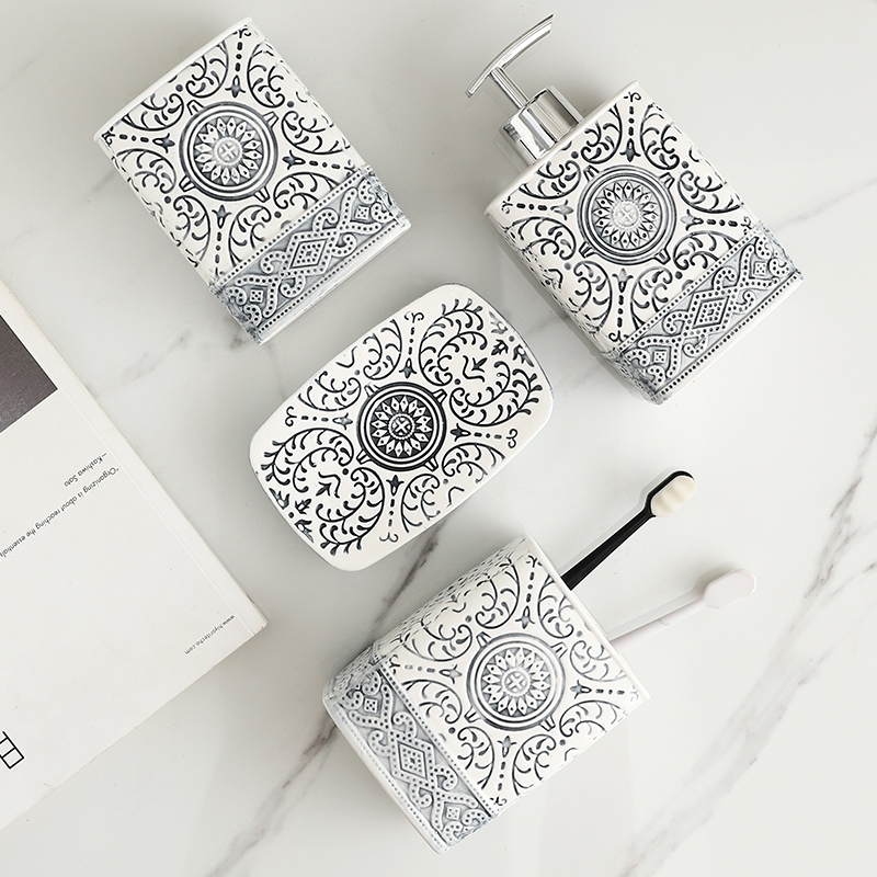 Botol sabun botol Lotion keram - Zara Home Bathroom Set ulasan dan harga