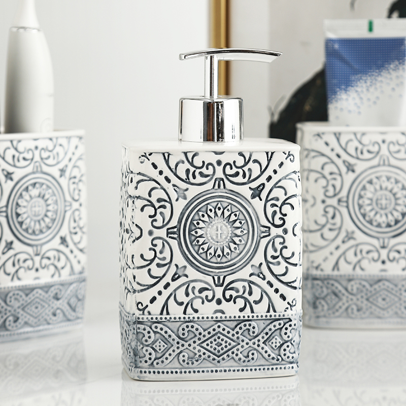 Botol sabun botol Lotion keram - Zara Home Bathroom Set ulasan dan harga