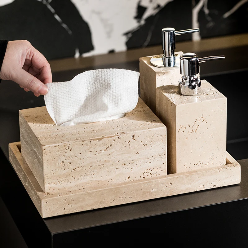 Set Kamar Mandi Travertine Bei - Zara Home Bathroom Set ulasan dan harga