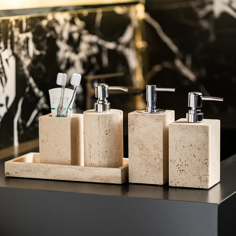 Set Kamar Mandi Travertine Bei - Zara Home Bathroom Set ulasan dan harga