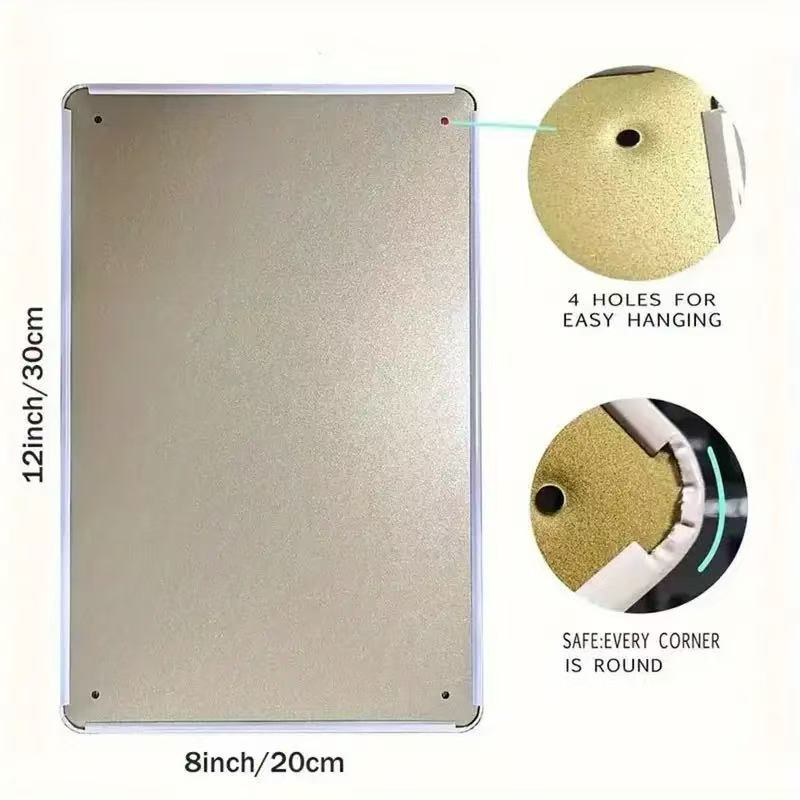 Papan Tanda Logam Retro 2D - D - Home Bathroom Design ulasan dan harga