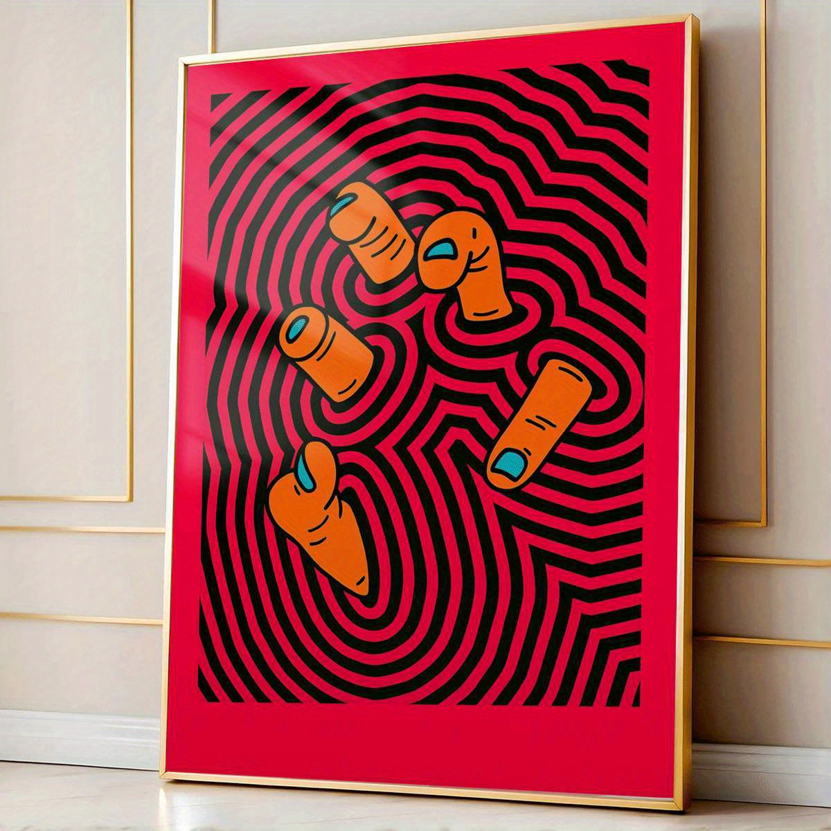 Poster Seni Jari Abstrak Moder - Home Bathroom Design ulasan dan harga