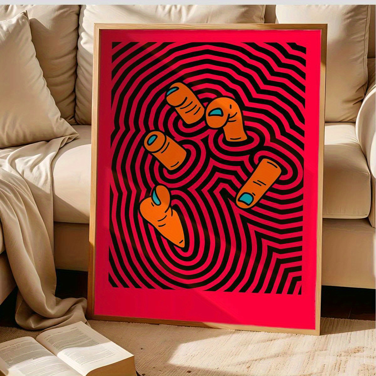 Poster Seni Jari Abstrak Moder - Home Bathroom Design ulasan dan harga