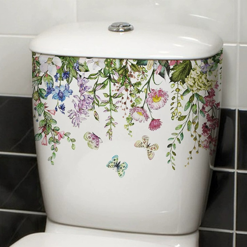 Stiker Toilet Bunga Kupu-kupu  - Home Bathroom Layout ulasan dan harga
